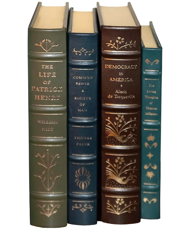 American history books on a shelf
