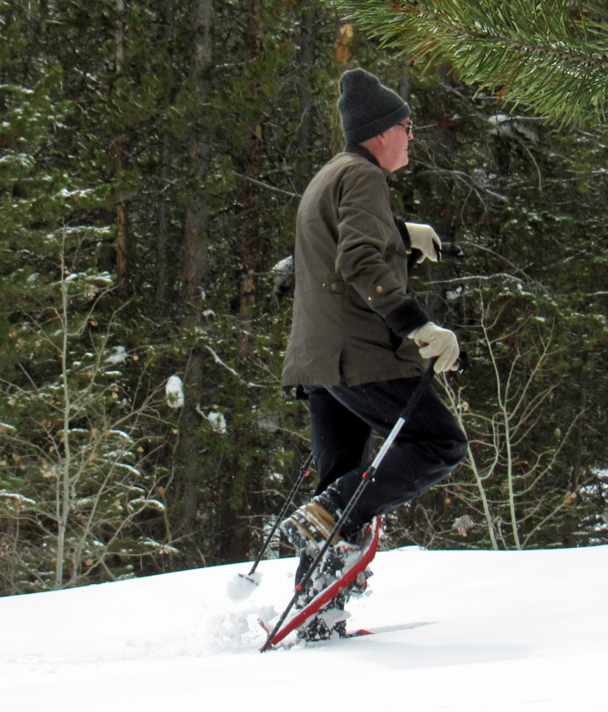 Snow shoeing 15 miles to the south of Star Valley, Wyoming.